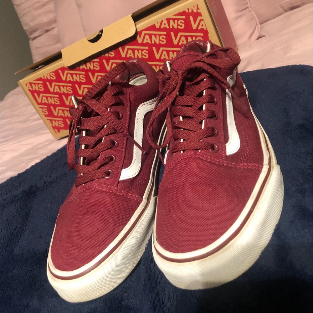 Burgundy old Skool vans, size 11